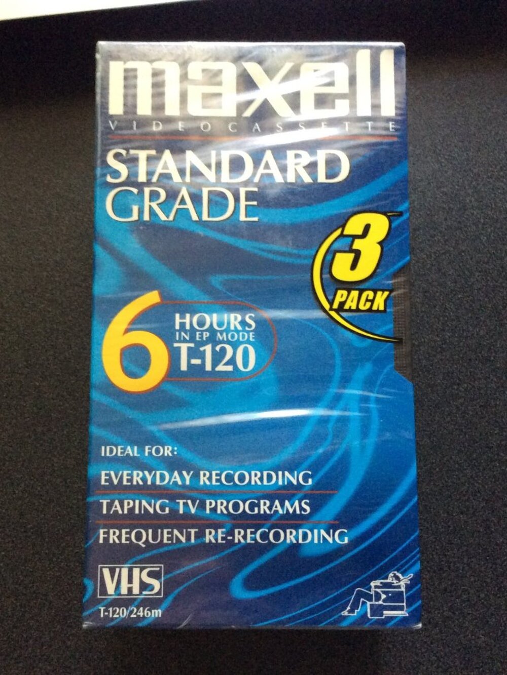 Maxwell Video Cassette Standard Grand 6 Hours T-120 New 3 Pack